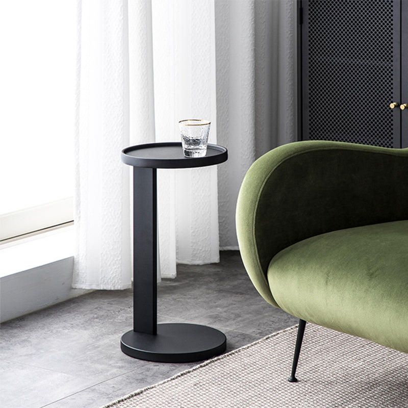 Rustic Accent Side Table Metal Pedestal Round Living Room Corner Table Clearhalo 'Coffee & Accent Tables' 'End & Side Tables' 'end_side_tables' 'furn' 'furn_end_side_tables' 'Furniture' 'Living Room Furniture' 7633618