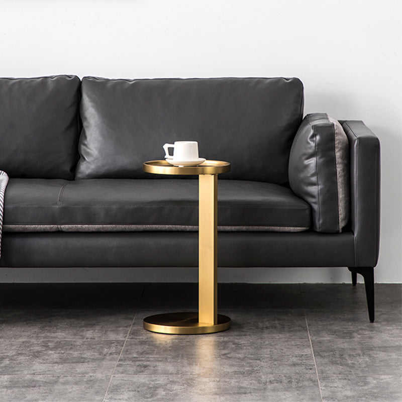 Rustic Accent Side Table Metal Pedestal Round Living Room Corner Table Clearhalo 'Coffee & Accent Tables' 'End & Side Tables' 'end_side_tables' 'furn' 'furn_end_side_tables' 'Furniture' 'Living Room Furniture' 7633624