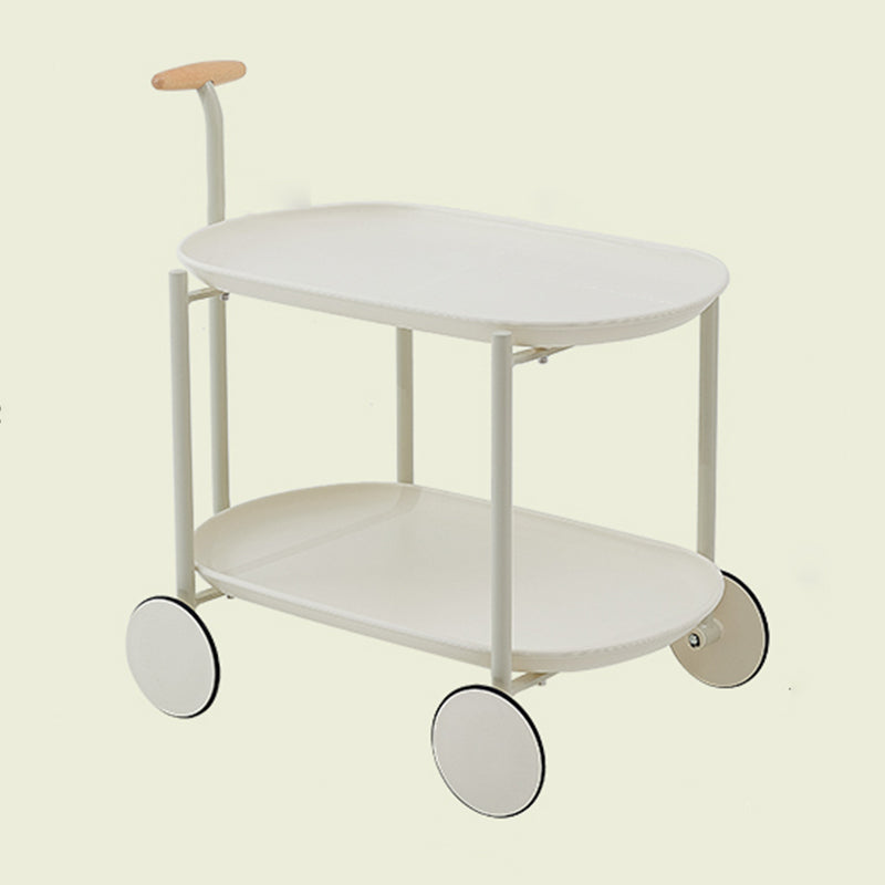 Tapa de la esquina superior de la bandeja con mesa auxiliar de acento de almacenamiento y ruedas