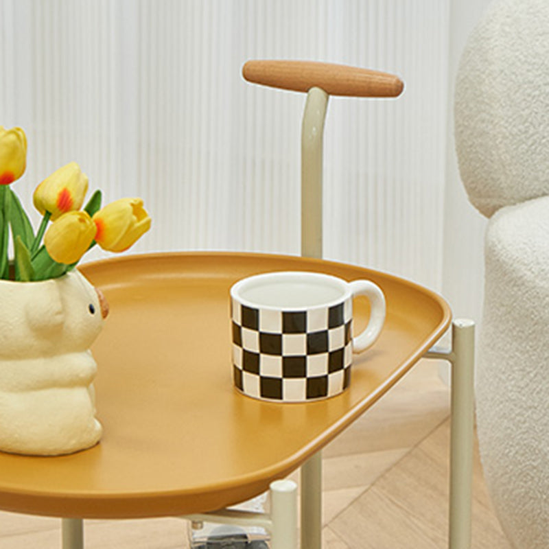 Tapa de la esquina superior de la bandeja con mesa auxiliar de acento de almacenamiento y ruedas