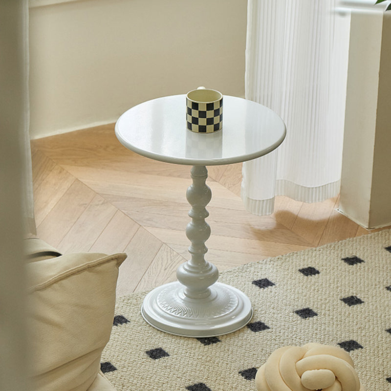 Round Top Pedestal Side Table Contemporary Metal Side End Table Clearhalo 'Coffee & Accent Tables' 'End & Side Tables' 'end_side_tables' 'furn' 'furn_end_side_tables' 'Furniture' 'Living Room Furniture' 7633664