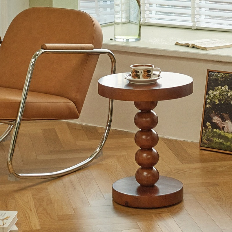 Pedestal End Table in Wood Round Top Living Room Corner Table Clearhalo 'Coffee & Accent Tables' 'End & Side Tables' 'end_side_tables' 'furn' 'furn_end_side_tables' 'Furniture' 'Living Room Furniture' 7633706
