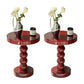 Pedestal End Table in Wood Round Top Living Room Corner Table Red 2 Clearhalo 'Coffee & Accent Tables' 'End & Side Tables' 'end_side_tables' 'furn' 'furn_end_side_tables' 'Furniture' 'Living Room Furniture' 7633707