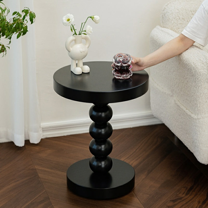 Pedestal End Table in Wood Round Top Living Room Corner Table Black 1 Clearhalo 'Coffee & Accent Tables' 'End & Side Tables' 'end_side_tables' 'furn' 'furn_end_side_tables' 'Furniture' 'Living Room Furniture' 7633710