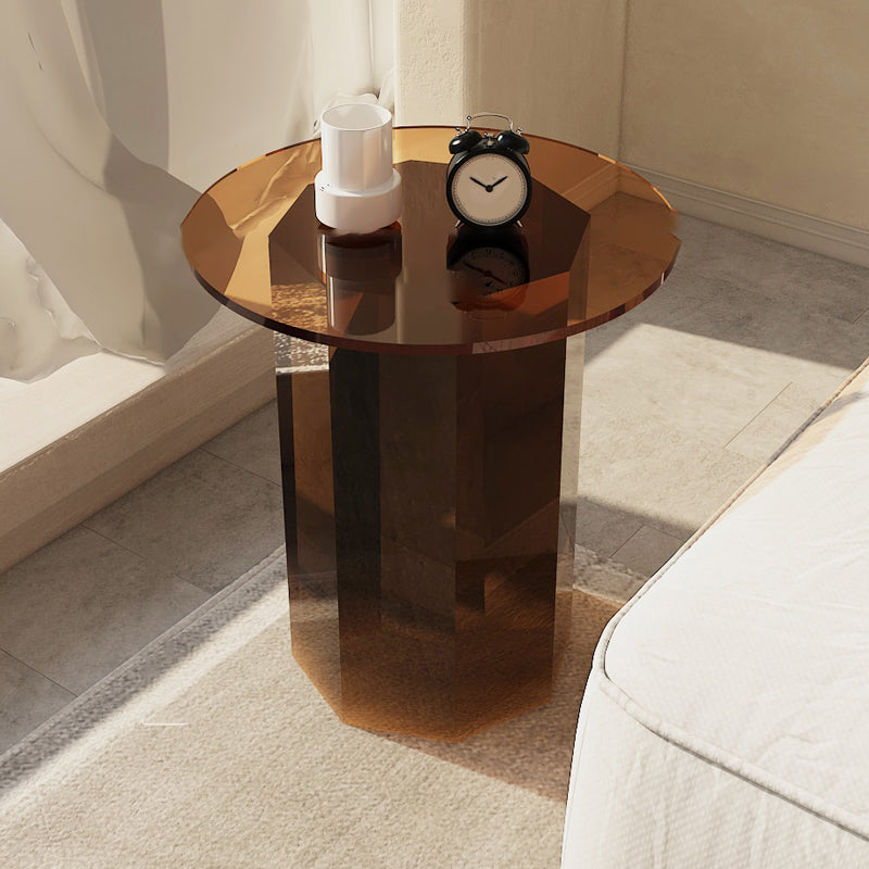 Contemporary Accent Side Table Pedestal Acrylic Round Living Room End Table Coffee 1 Clearhalo 'Coffee & Accent Tables' 'End & Side Tables' 'end_side_tables' 'furn' 'furn_end_side_tables' 'Furniture' 'Living Room Furniture' 7633749