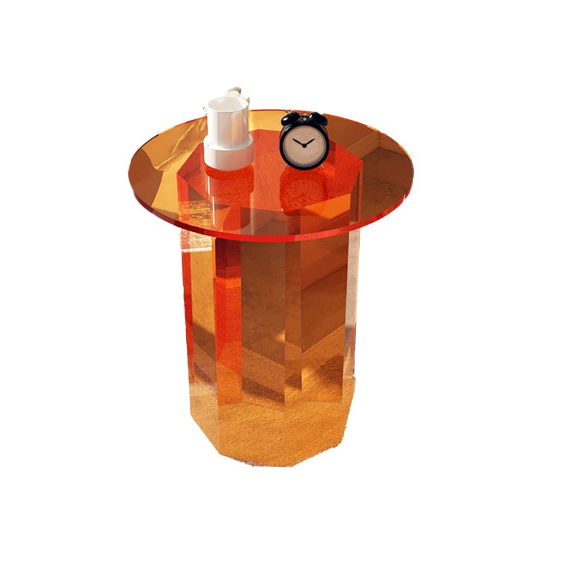 Contemporary Accent Side Table Pedestal Acrylic Round Living Room End Table Clearhalo 'Coffee & Accent Tables' 'End & Side Tables' 'end_side_tables' 'furn' 'furn_end_side_tables' 'Furniture' 'Living Room Furniture' 7633750