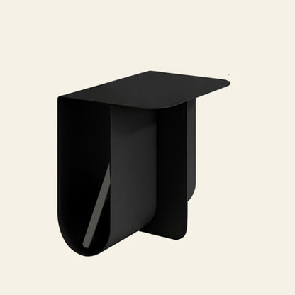 Contemporary Sofa Side Accent Table Metal with Storage Living Room Abstract Black 1 Clearhalo 'Coffee & Accent Tables' 'End & Side Tables' 'end_side_tables' 'furn' 'furn_end_side_tables' 'Furniture' 'Living Room Furniture' 7633775