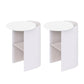 Contemporary Sofa Side Accent Table Metal with Storage Living Room Abstract Gloss White 2 Clearhalo 'Coffee & Accent Tables' 'End & Side Tables' 'end_side_tables' 'furn' 'furn_end_side_tables' 'Furniture' 'Living Room Furniture' 7633788
