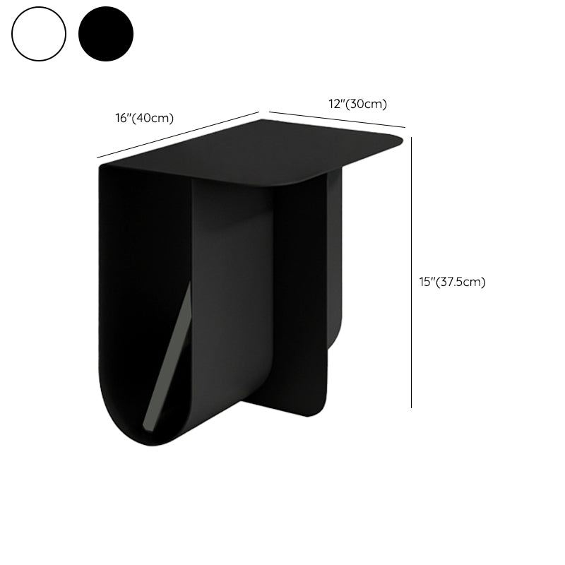 Contemporary Sofa Side Accent Table Metal with Storage Living Room Abstract Clearhalo 'Coffee & Accent Tables' 'End & Side Tables' 'end_side_tables' 'furn' 'furn_end_side_tables' 'Furniture' 'Living Room Furniture' 7633793