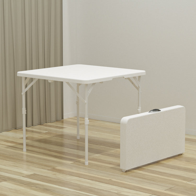 Modern Dining Table Square Plastic Top with 4 Metal Legs for Living Room Clearhalo 'Dining Tables & Seating' 'Dining Tables' 'dining_table' 'furn' 'furn_dining_table' 'Furniture' 'Kitchen & Dining Furniture' 7635700