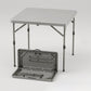 Modern Dining Table Square Plastic Top with 4 Metal Legs for Living Room Grey Folding Without Chairs Clearhalo 'Dining Tables & Seating' 'Dining Tables' 'dining_table' 'furn' 'furn_dining_table' 'Furniture' 'Kitchen & Dining Furniture' 7635701