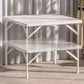Modern Dining Table Square Plastic Top with 4 Metal Legs for Living Room Clearhalo 'Dining Tables & Seating' 'Dining Tables' 'dining_table' 'furn' 'furn_dining_table' 'Furniture' 'Kitchen & Dining Furniture' 7635703