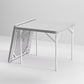 Modern Dining Table Square Plastic Top with 4 Metal Legs for Living Room Grey Fixed Table Without Chairs Clearhalo 'Dining Tables & Seating' 'Dining Tables' 'dining_table' 'furn' 'furn_dining_table' 'Furniture' 'Kitchen & Dining Furniture' 7635706