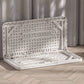 Modern Dining Table Square Plastic Top with 4 Metal Legs for Living Room Clearhalo 'Dining Tables & Seating' 'Dining Tables' 'dining_table' 'furn' 'furn_dining_table' 'Furniture' 'Kitchen & Dining Furniture' 7635707