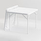 Modern Dining Table Square Plastic Top with 4 Metal Legs for Living Room White Fixed Table Without Chairs Clearhalo 'Dining Tables & Seating' 'Dining Tables' 'dining_table' 'furn' 'furn_dining_table' 'Furniture' 'Kitchen & Dining Furniture' 7635708