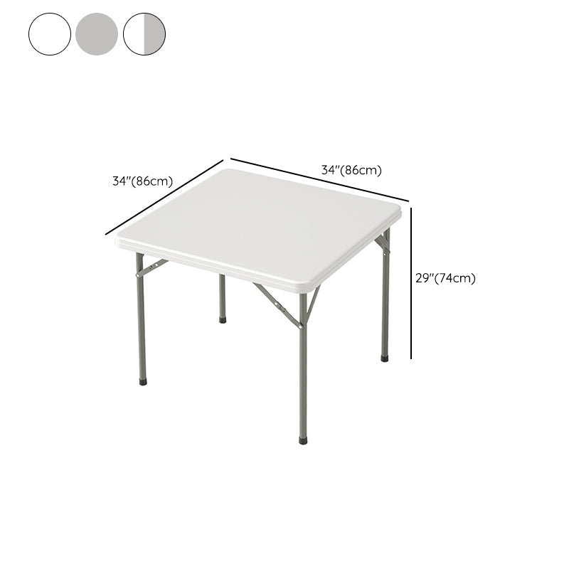 Modern Dining Table Square Plastic Top with 4 Metal Legs for Living Room Clearhalo 'Dining Tables & Seating' 'Dining Tables' 'dining_table' 'furn' 'furn_dining_table' 'Furniture' 'Kitchen & Dining Furniture' 7635715
