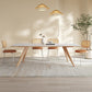 Modern Solid Wood Dining Table White Rectangular Top with Solid Wood Legs