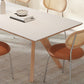 Modern Solid Wood Dining Table White Rectangular Top with Solid Wood Legs