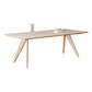 Modern Solid Wood Dining Table White Rectangular Top with Solid Wood Legs