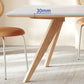 Modern Solid Wood Dining Table White Rectangular Top with Solid Wood Legs