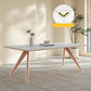 Modern Solid Wood Dining Table White Rectangular Top with Solid Wood Legs