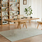 Modern Solid Wood Dining Table Natural Oak Rectangular Top with Double Pedestal Clearhalo 'Dining Tables & Seating' 'Dining Tables' 'dining_table' 'furn' 'furn_dining_table' 'Furniture' 'Kitchen & Dining Furniture' 7635730