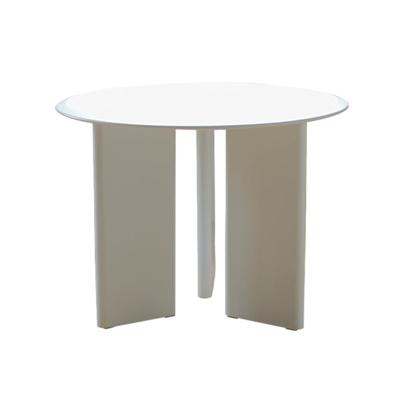 Tavolo da pranzo moderno in legno per 2 persone con piano rotondo bianco