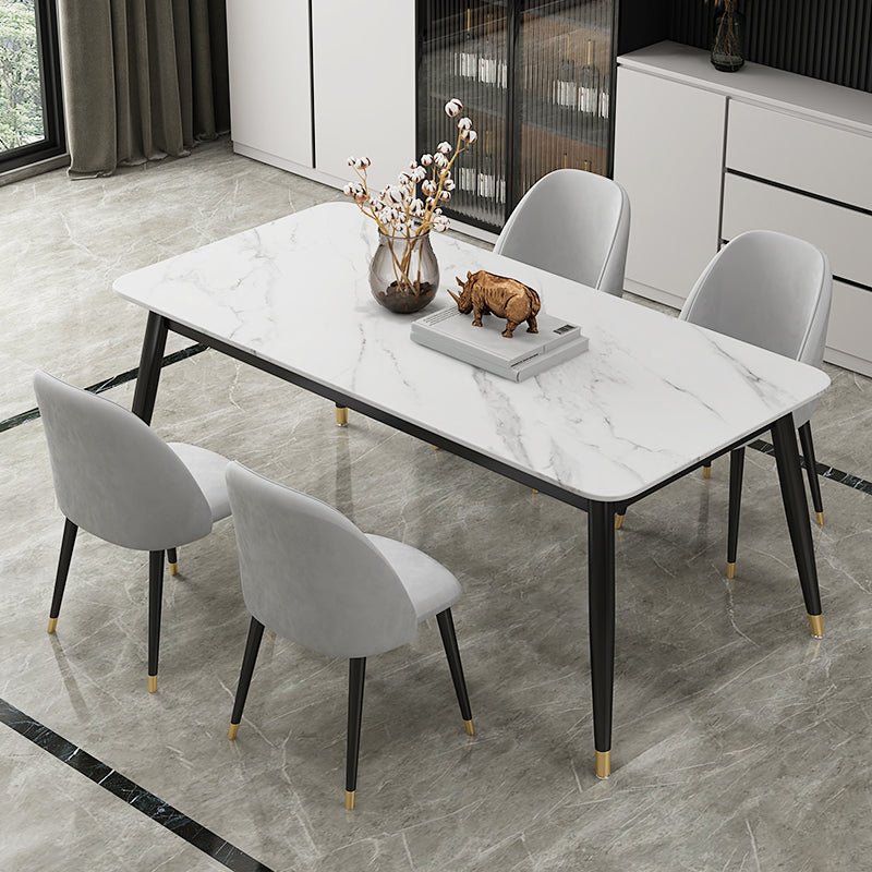 Modern Stone Rectangular Dining Table for Restaurant and Bar Clearhalo 'Dining Tables & Seating' 'Dining Tables' 'dining_table' 'furn' 'furn_dining_table' 'Furniture' 'Kitchen & Dining Furniture' 7635756