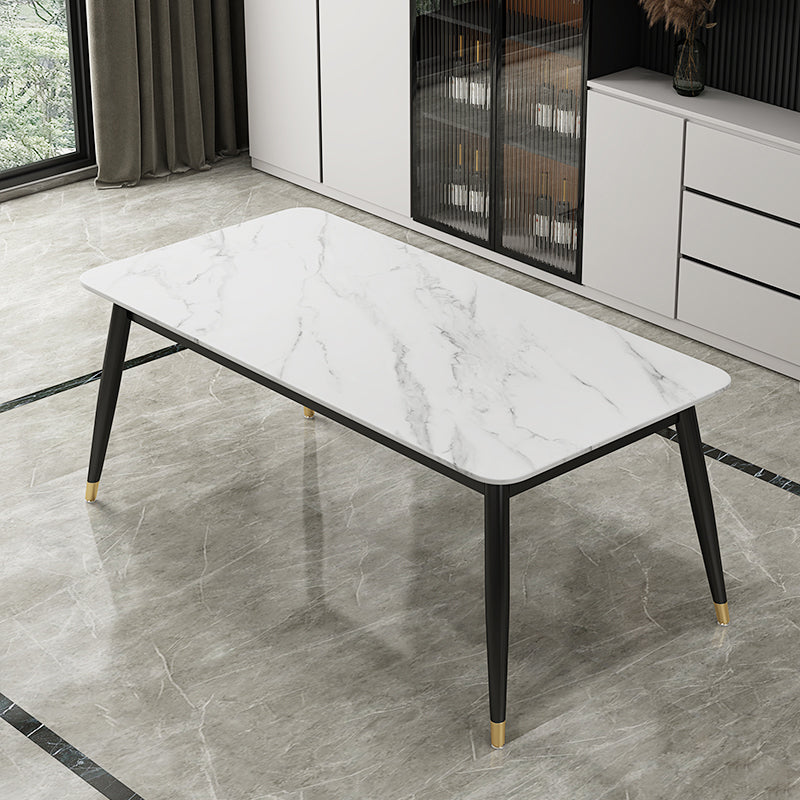 Modern Stone Rectangular Dining Table for Restaurant and Bar Without Chairs Clearhalo 'Dining Tables & Seating' 'Dining Tables' 'dining_table' 'furn' 'furn_dining_table' 'Furniture' 'Kitchen & Dining Furniture' 7635757