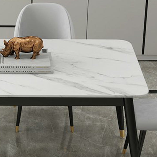 Modern Stone Rectangular Dining Table for Restaurant and Bar Clearhalo 'Dining Tables & Seating' 'Dining Tables' 'dining_table' 'furn' 'furn_dining_table' 'Furniture' 'Kitchen & Dining Furniture' 7635763