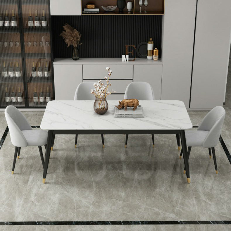 Modern Stone Rectangular Dining Table for Restaurant and Bar Clearhalo 'Dining Tables & Seating' 'Dining Tables' 'dining_table' 'furn' 'furn_dining_table' 'Furniture' 'Kitchen & Dining Furniture' 7635766