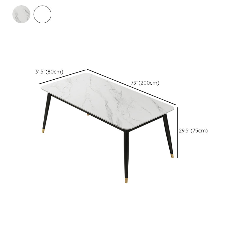 Modern Stone Rectangular Dining Table for Restaurant and Bar Clearhalo 'Dining Tables & Seating' 'Dining Tables' 'dining_table' 'furn' 'furn_dining_table' 'Furniture' 'Kitchen & Dining Furniture' 7635771