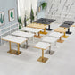 Wooden Dining Room Table for 2 Person with Metal Pedestal Base Clearhalo 'Dining Tables & Seating' 'Dining Tables' 'dining_table' 'furn' 'furn_dining_table' 'Furniture' 'Kitchen & Dining Furniture' 7635774