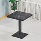 Wooden Dining Room Table for 2 Person with Metal Pedestal Base Square Black 23.6"L x 23.6"W x 29.5"H Clearhalo 'Dining Tables & Seating' 'Dining Tables' 'dining_table' 'furn' 'furn_dining_table' 'Furniture' 'Kitchen & Dining Furniture' 7635777