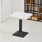 Wooden Dining Room Table for 2 Person with Metal Pedestal Base Square White 23.6"L x 23.6"W x 29.5"H Clearhalo 'Dining Tables & Seating' 'Dining Tables' 'dining_table' 'furn' 'furn_dining_table' 'Furniture' 'Kitchen & Dining Furniture' 7635778