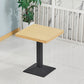 Wooden Dining Room Table for 2 Person with Metal Pedestal Base Square Yellow 23.6"L x 23.6"W x 29.5"H Clearhalo 'Dining Tables & Seating' 'Dining Tables' 'dining_table' 'furn' 'furn_dining_table' 'Furniture' 'Kitchen & Dining Furniture' 7635783