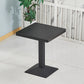 Wooden Dining Room Table for 2 Person with Metal Pedestal Base Square Textured Black 23.6"L x 23.6"W x 29.5"H Clearhalo 'Dining Tables & Seating' 'Dining Tables' 'dining_table' 'furn' 'furn_dining_table' 'Furniture' 'Kitchen & Dining Furniture' 7635784