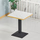 Wooden Dining Room Table for 2 Person with Metal Pedestal Base Square White-Gold 23.6"L x 23.6"W x 29.5"H Clearhalo 'Dining Tables & Seating' 'Dining Tables' 'dining_table' 'furn' 'furn_dining_table' 'Furniture' 'Kitchen & Dining Furniture' 7635787