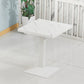 Wooden Dining Room Table for 2 Person with Metal Pedestal Base Square Light Gray 23.6"L x 23.6"W x 29.5"H Clearhalo 'Dining Tables & Seating' 'Dining Tables' 'dining_table' 'furn' 'furn_dining_table' 'Furniture' 'Kitchen & Dining Furniture' 7635789
