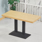 Wooden Dining Room Table for 2 Person with Metal Pedestal Base Rectangle Yellow 47.2"L x 23.6"W x 29.5"H Clearhalo 'Dining Tables & Seating' 'Dining Tables' 'dining_table' 'furn' 'furn_dining_table' 'Furniture' 'Kitchen & Dining Furniture' 7635793