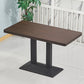 Wooden Dining Room Table for 2 Person with Metal Pedestal Base Rectangle Coffee 47.2"L x 23.6"W x 29.5"H Clearhalo 'Dining Tables & Seating' 'Dining Tables' 'dining_table' 'furn' 'furn_dining_table' 'Furniture' 'Kitchen & Dining Furniture' 7635795