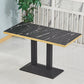 Wooden Dining Room Table for 2 Person with Metal Pedestal Base Rectangle Black-Gold 47.2"L x 23.6"W x 29.5"H Clearhalo 'Dining Tables & Seating' 'Dining Tables' 'dining_table' 'furn' 'furn_dining_table' 'Furniture' 'Kitchen & Dining Furniture' 7635796