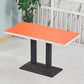 Wooden Dining Room Table for 2 Person with Metal Pedestal Base Rectangle Orange 47.2"L x 23.6"W x 29.5"H Clearhalo 'Dining Tables & Seating' 'Dining Tables' 'dining_table' 'furn' 'furn_dining_table' 'Furniture' 'Kitchen & Dining Furniture' 7635797