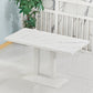 Wooden Dining Room Table for 2 Person with Metal Pedestal Base Rectangle Light Gray 47.2"L x 23.6"W x 29.5"H Clearhalo 'Dining Tables & Seating' 'Dining Tables' 'dining_table' 'furn' 'furn_dining_table' 'Furniture' 'Kitchen & Dining Furniture' 7635800