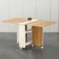 Modern Folding Dining Table Rectangle Wooden Tabletop with Storage Natural 55.1"L x 31.5"W x 28.7"H Without Chairs Clearhalo 'Dining Tables & Seating' 'Dining Tables' 'dining_table' 'furn' 'furn_dining_table' 'Furniture' 'Kitchen & Dining Furniture' 7635836