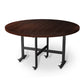 Modern Foldable Dining Table Round Wood Tabletop with Metal Legs
