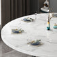 Modern Foldable Dining Table Round Wood Tabletop with Metal Legs