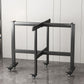 Modern Foldable Dining Table Round Wood Tabletop with Metal Legs