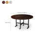Modern Foldable Dining Table Round Wood Tabletop with Metal Legs