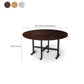 Modern Foldable Dining Table Round Wood Tabletop with Metal Legs